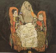 Egon Schiele Mother with Two Chilren III (mk12) oil painting